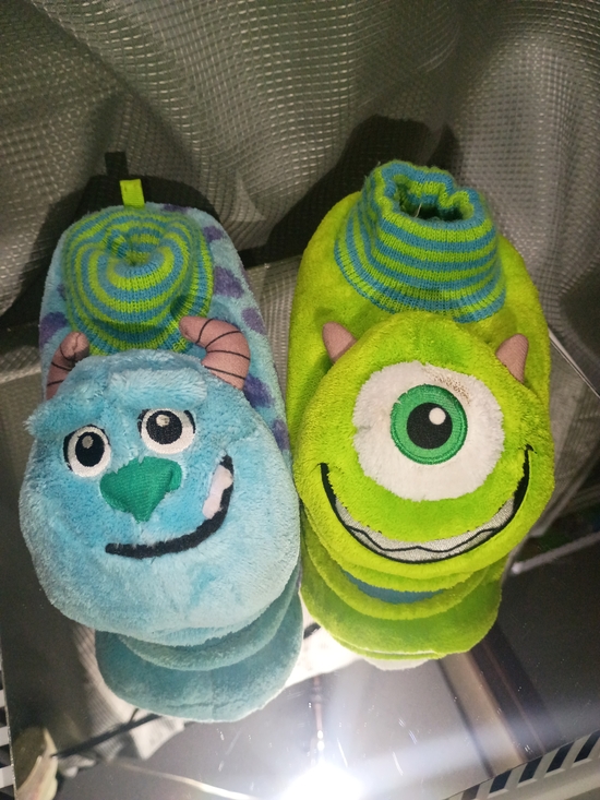 not sure Other - Kids Monster Slippers - Blue & Green Cozy Slip-Ons